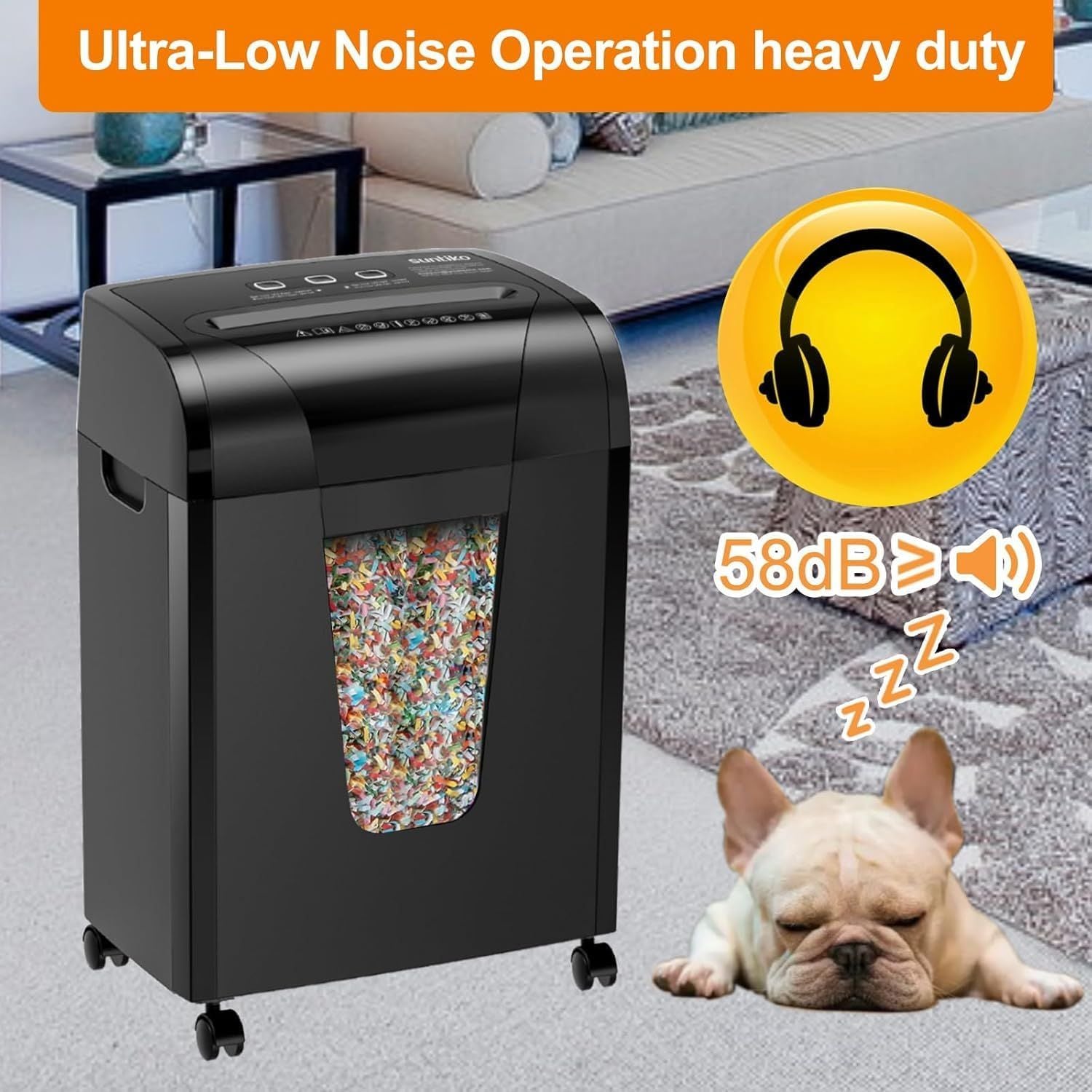 Woolsche Paper Shredder, 18-Sheet Cross Cut with 18 Liters Pull Out Bin, P-4 Security Level, Shred Paper and Credit Card, Durable&Fast with Auto Jam Proof System Shredder for Office - JM Variety Store